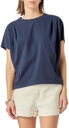 English Factory Pleat Shoulder T-Shirt in Navy at Nordstrom Rack, Size X-Small