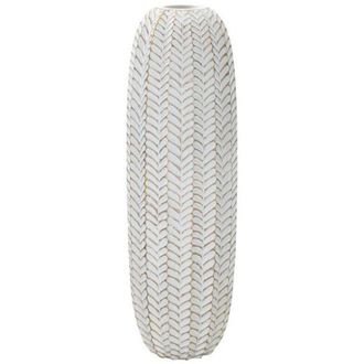 Dmora Dmora - Oggettistica Whitechapel, Complemento darredo, Articolo decorativo, Accessorio darredo, Bianco e Oro, 20x20 h67 cm