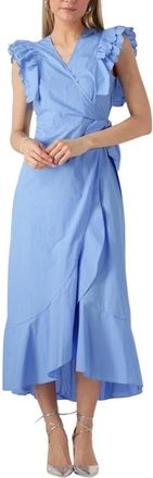 Object Chique wikkeljurk voor zonnige dagen - Dames - Casual kleedjes - Blauw - XS - Kleedjes