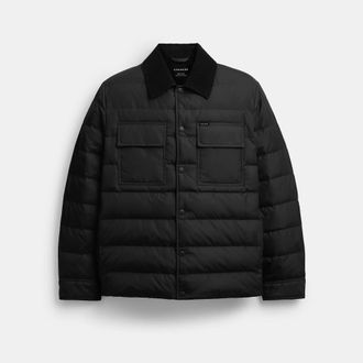 Coach Lightweight Shirt Down Jacket In Recycled Polyester