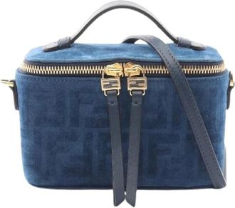 Fendi Pre-owned Vanity FF Flocked Denim 2way Handbag - - Pre-owned - Donna - Blu - ONE SIZE