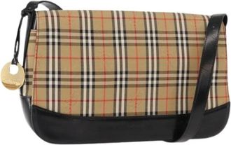 Burberry Pre-owned Cross Body Bags, female, Beige, Size: ONE SIZE Pre-owned Canvas Shoulder Bag