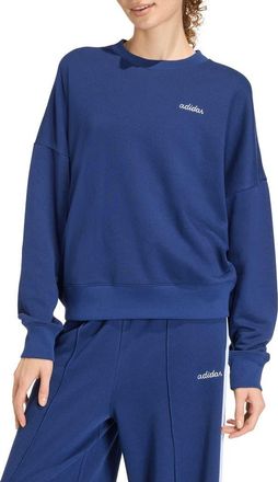 adidas Seasonal Essentials Colorpop Sweatshirt in Dark Blue/White at Nordstrom Rack, Size X-Large