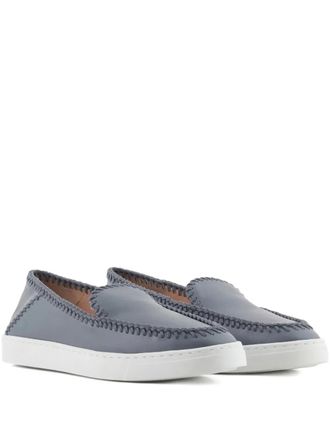 Giorgio Armani leather loafers - women - Calf Leather/Lamb Skin/Goat Skin/Rubber - 40 - Grey