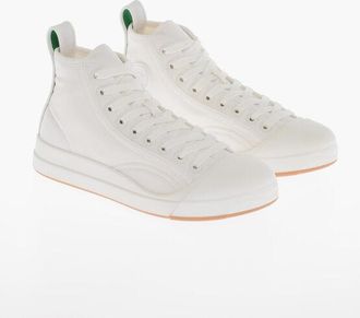 Bottega Veneta Canvas VULCAN High-Top Sneakers with Rubberized Toe size 35,5