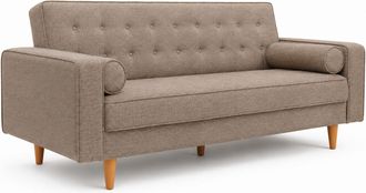 Home Heavenly Home Heavenly - Sof&aacute; Cama Pynkie, Convertible En Cama De Matrimonio, Capiton&eacute; Moderno Con Cojines, 214x82x85 Cm. Color: Beige