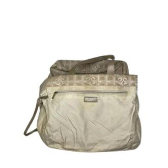 Chanel Pre-owned Tote Bags, female, Beige, Size: ONE SIZE Pre-owned Vintage Fabric Tote Bag