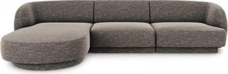 BLOOMINGLOFT 4-Sitzer Design Ecksofa Miley - Chenille Grau