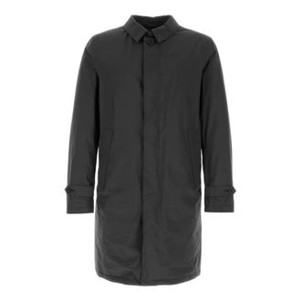 Herno Single-Breasted Coats, male, Black, L, Trench Coat