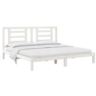 vidaXL Bed Frame without Mattress White 200x200 cm Solid Wood Pine Vidaxl