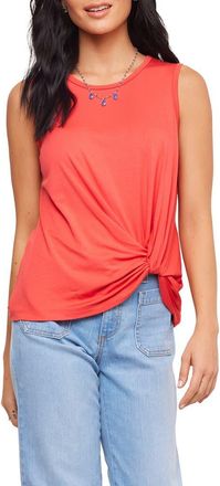 Karen Kane Knotted Tank in Coral at Nordstrom, Size X-Small