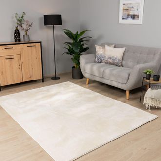 Paco Home Paco Home - Alfombra Salon De Habitacion Pelo Corto Se Puede Lavar En La Lavadora Suave &Oslash; 200 Cm Redon, Crema