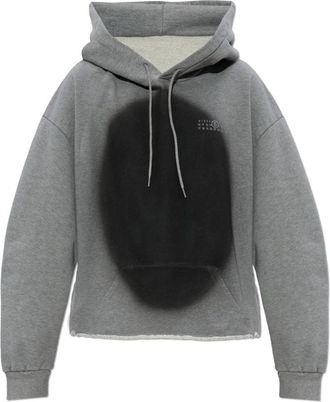Maison Margiela Spray Hoodie - Dames - Hoodies - Grijs - S - Katoen - Hoodies & sweatvesten