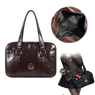 Generic PU Leatehr Shoulder Bag Solid Color Underarm Bags for Women Girls (Brown)