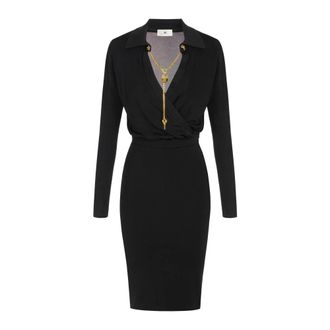 Elisabetta Franchi Dames, Jurken, Zwart, Maat: S Viscose