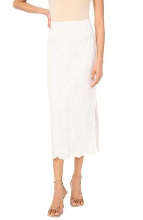 Vince Camuto Eyelet Maxi Skirt in Ultra White at Nordstrom, Size 14
