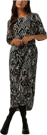 Gestuz Brayagz P Midi Jurk - Dames - Casual kleedjes - Zwart - XS - Polyester - Kleedjes