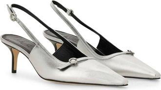 Aeyde Womens Saba Slingback Pumps In Silver