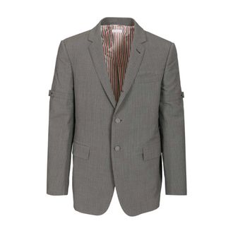 Thom Browne Heren, Jassen, Grijs, Maat: XL Wol