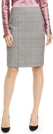 BOSS Modern Check Virgin Wool Pencil Skirt in Petal Fantasy at Nordstrom Rack, Size 12