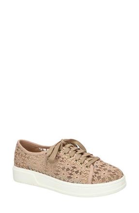 Bella Vita Abagale Lace Platform Sneaker in Natural Flower Embroidery Mesh at Nordstrom, Size 6.5