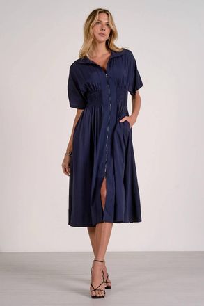 Elan Timeless Elegance Midi Dress In Navy