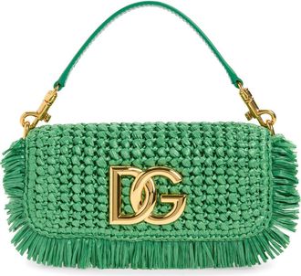 Dolce & Gabbana Faux Raffia Shoulder Bag in 80535 Esmeraldo 1 at Nordstrom