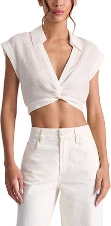 Alice & Olivia Alice + Olivia Deep-V Twist Crop Top