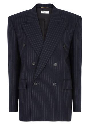【関税&送料込】Saint Laurent Dark Blue Wool Blazer Yves Saint Laurent YSL Navy Blue Men's Sport Coat Blazer