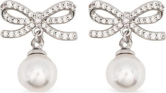 Self Portrait Bow Drop Earrings