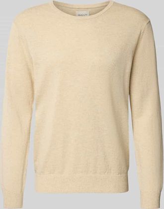 GANT Longsleeve mit Leinen-Anteil in Sand Melange, Gr&ouml;&szlig;e XXXL