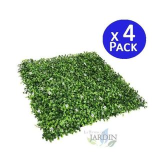 No Brand No Brand - Pack 4 Jardin Vertical Jazmin 50x50 Cm Planta Artificial Decoraci&oacute;n Pared Interior Exterior Jardines Verticales