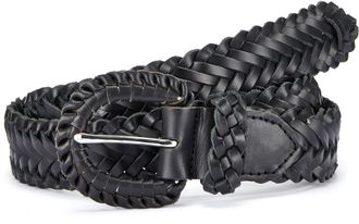 Lascana Flechtg&uuml;rtel LASCANA H&uuml;ftg&uuml;rtel, Damen, Gr. 100, schwarz, Leder, Flechtoptik, unifarben, G&uuml;rtel Flechtg&uuml;rtel, Lederg&uuml;rtel, einfaches Verstellen, G&uuml;rte