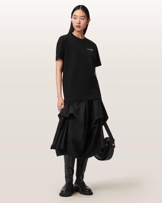 AllSaints Cotton Blaze Oversized Boyfriend T-Shirt, Size: XS