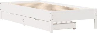 vidaXL Vidaxl - Bed Frame without Mattress White 90x190 cm Single Solid Wood Pine