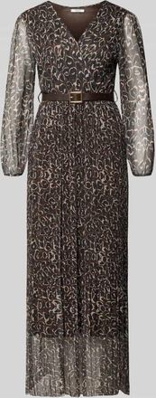 Zabaione Midikleid mit G&uuml;rtel Modell Ka44iriaa in Dunkelbraun, Gr&ouml;&szlig;e XXL