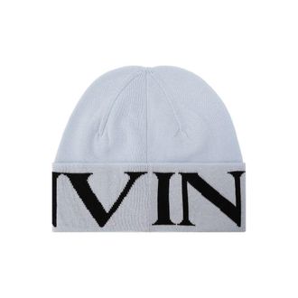 Lanvin Womens Blue Virgin Wool Beanie Accessory