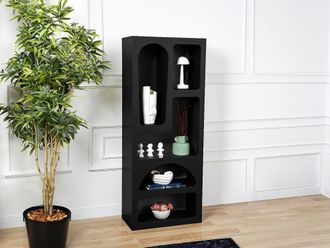 Vente-Unique Shelf With 5 Niches - Black - LUELA