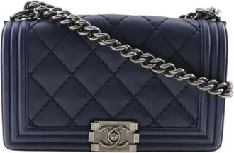 Chanel Tweedehands leren schoudertassen - Dames - Vintage Schoudertas - Blauw - ONE Size - Vintage