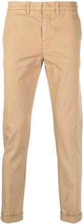 Fay slim-fit leg trousers - men - Cotton/Elastane - 35 - Brown
