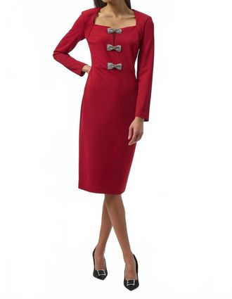 Joseph Ribkoff Sheath Dress In Deep Cherry