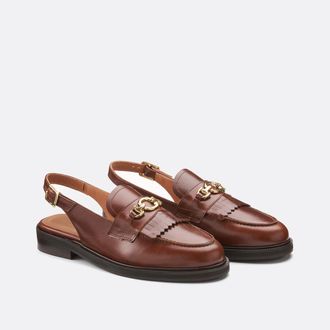 Jonak Slingback loafers in leer, Delphy