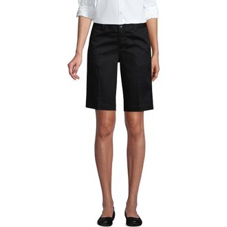 Lands End School Uniform Young Plain Front Blend Chino Shorts in Black at Nordstrom, Size 10
