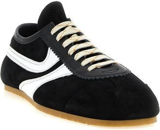 Dries Van Noten Suede and Leather Contrast Sneaker - Black