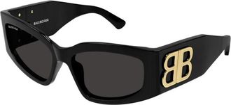 Balenciaga Zwarte Grijze Zonnebril Bb 0321S Model - unisex - Zonnebrillen - Zwart - 57 MM - Accessoires