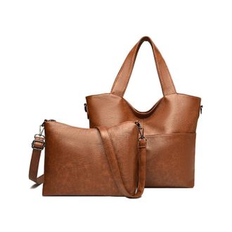 Generic Womens Set Handbag-Crossbody Bag Designer Shoulder Bags Ladies Leather Hobo Tote with Compartment for Work Travel, Daily Use, 2025 (Brown,One Size)