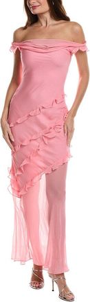 Saloni Saloni Crinkle Silk-Blend Georgette Maxi Dress