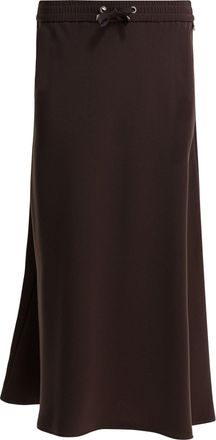 Herno Matte Satin Midi Skirt Gonne Marrone-Donna