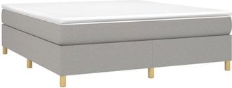 vidaXL Box Spring Bed Frame Light Grey Super King Fabric (UK/IE/FI/NO only) vidaXL