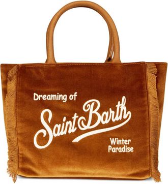 MC2 Saint Barth Colette fringed velvet tote bag - Brown